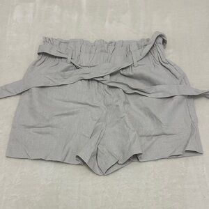 Double Zero Women's Gray Paperbag Waist Shorts L
